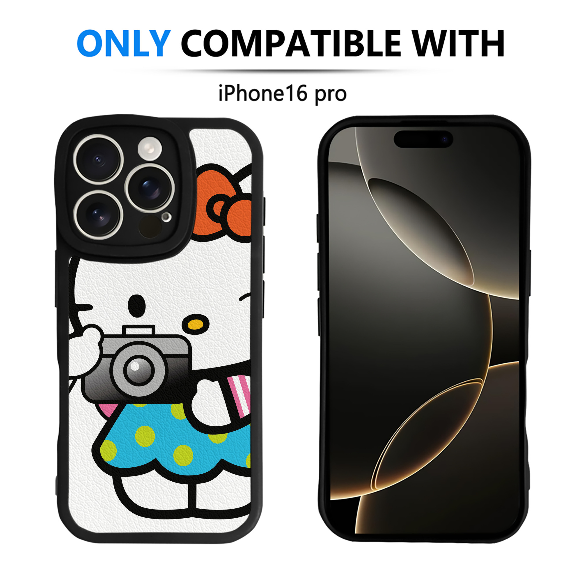 （画像用） Hello Kitty ハローキティ 【iPhone 16シリーズ対応】シリコンスマホケース（レザー調） 材質：シリコン
